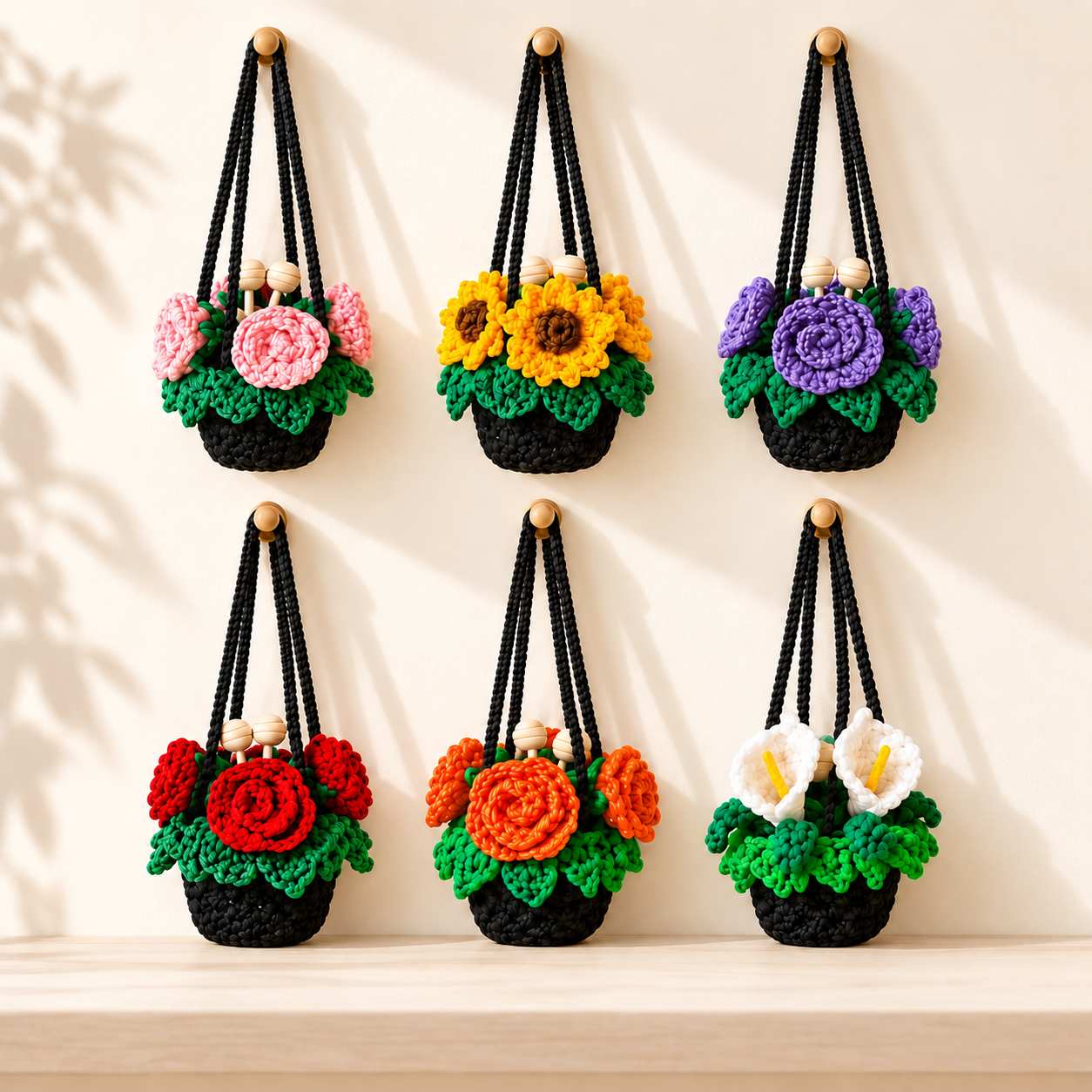 Crochet Flower Car Hanger